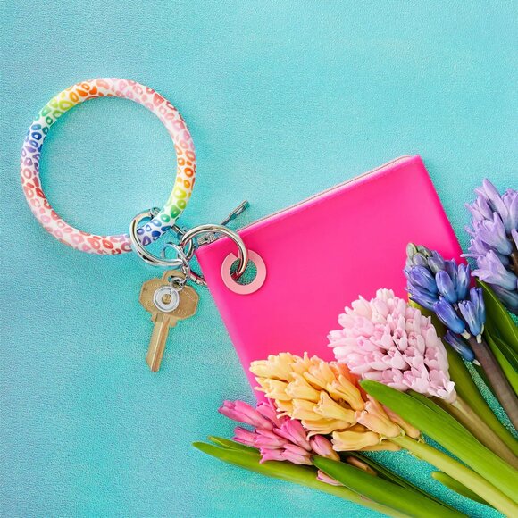 Silicone Big O® Key Ring - Rainbow Cheetah NWT - Picture 3 of 4